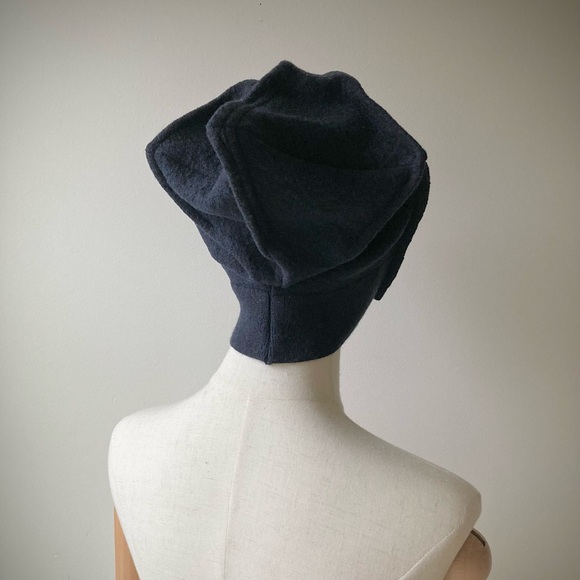joodito origami crown merino wool sweater hat bucket beanie cap dark blue navy - Picture 8 of 10